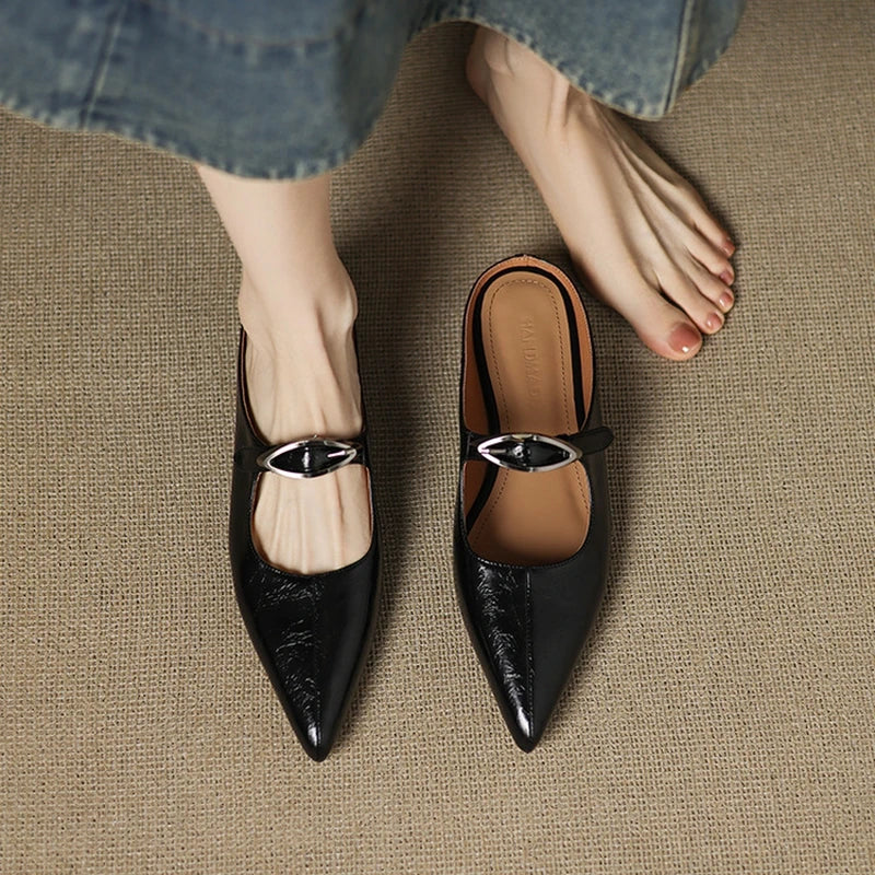 Clara – Mules in pelle naturale