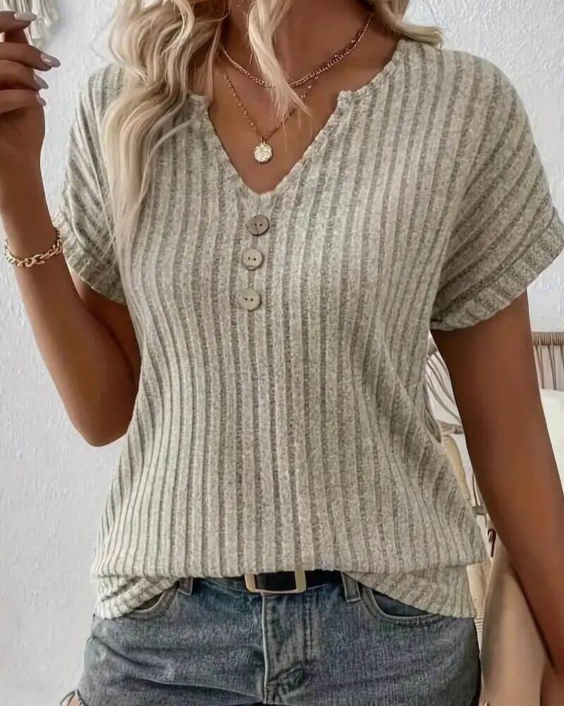 BLUSA DI MAGLIA ROSINA CON scollo a V