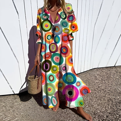 Hannah | Abito di Smock con bottoni Floreali