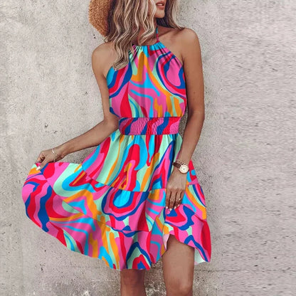 Marlowe - Abito Midi Boho Colorato con scollo a V