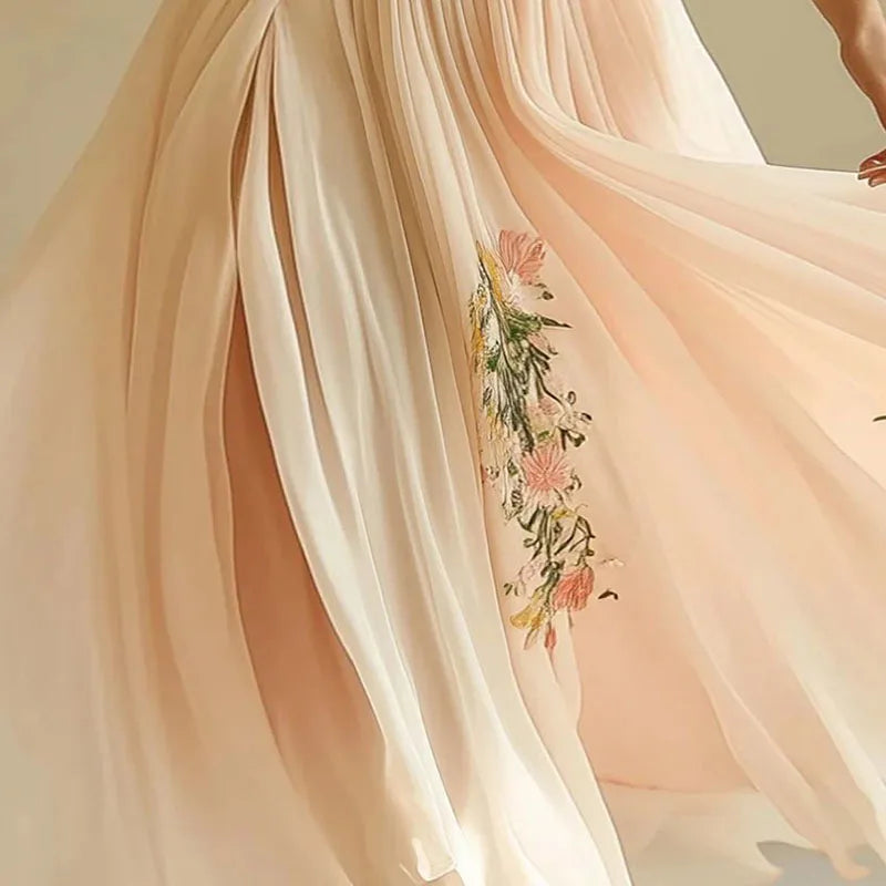 Rosa | Abiti di festa eleganti con scollo a V e vita alta
