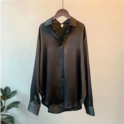 Olivia - Blusa di Satin Luxe a maniche lunghe