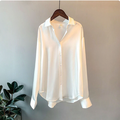 Olivia - Blusa di Satin Luxe a maniche lunghe