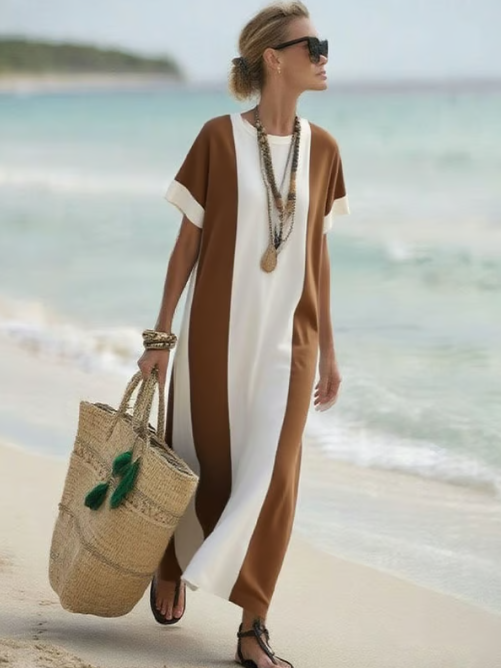 Abito di spiaggia lungo di lino
