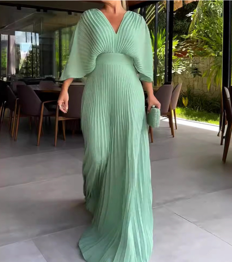 RIA™ - Abito Maxi con Costillas Flotantes