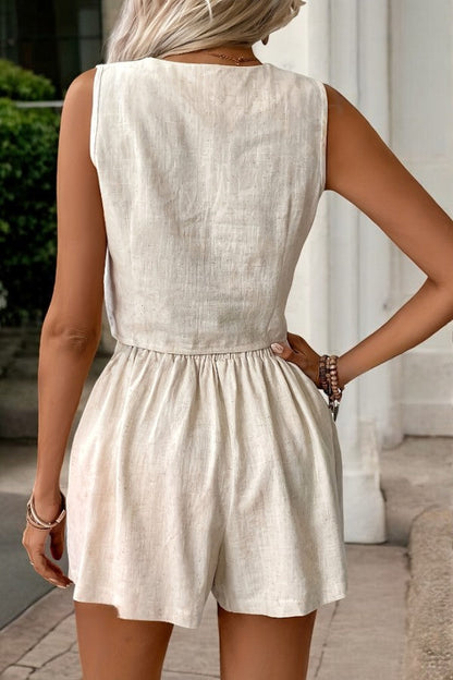ELENWEN – SET DI GIACCA SENZA MANICHE E SHORTS ALLA MODA