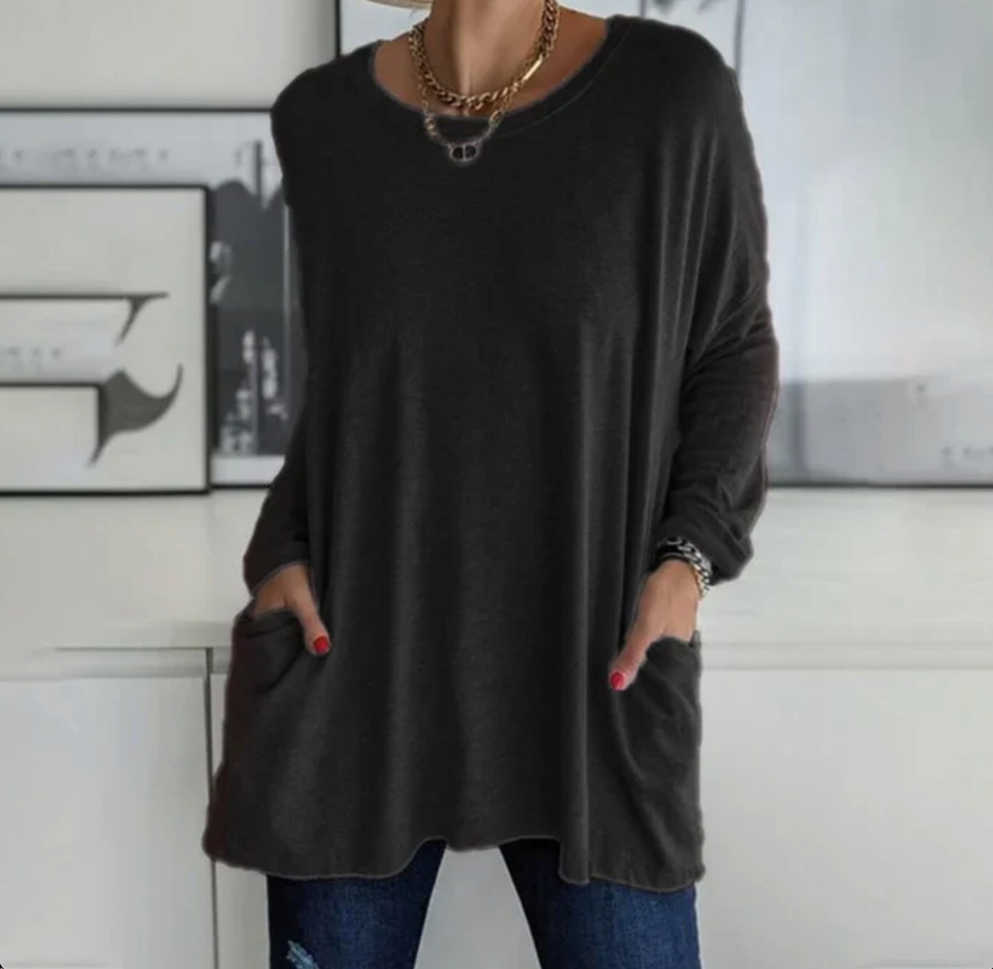 Celine | Essenziale a maniche lunghe per il Giorno dopo giorno