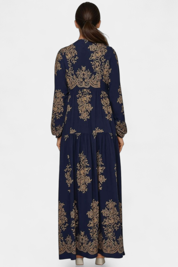 Yaiza Abito maxi con Aire Boho e Stampa Vintage