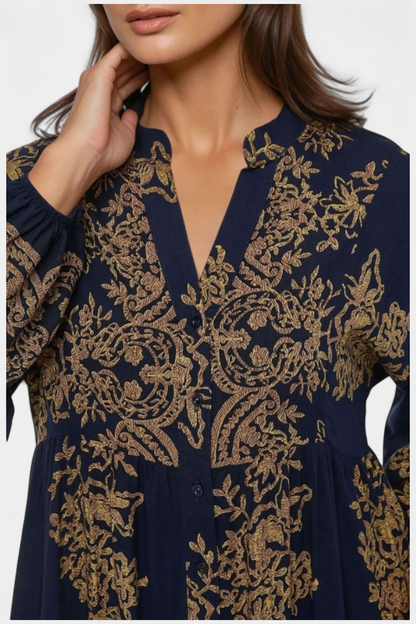 Yaiza Abito maxi con Aire Boho e Stampa Vintage
