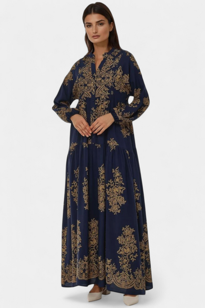 Yaiza Abito maxi con Aire Boho e Stampa Vintage