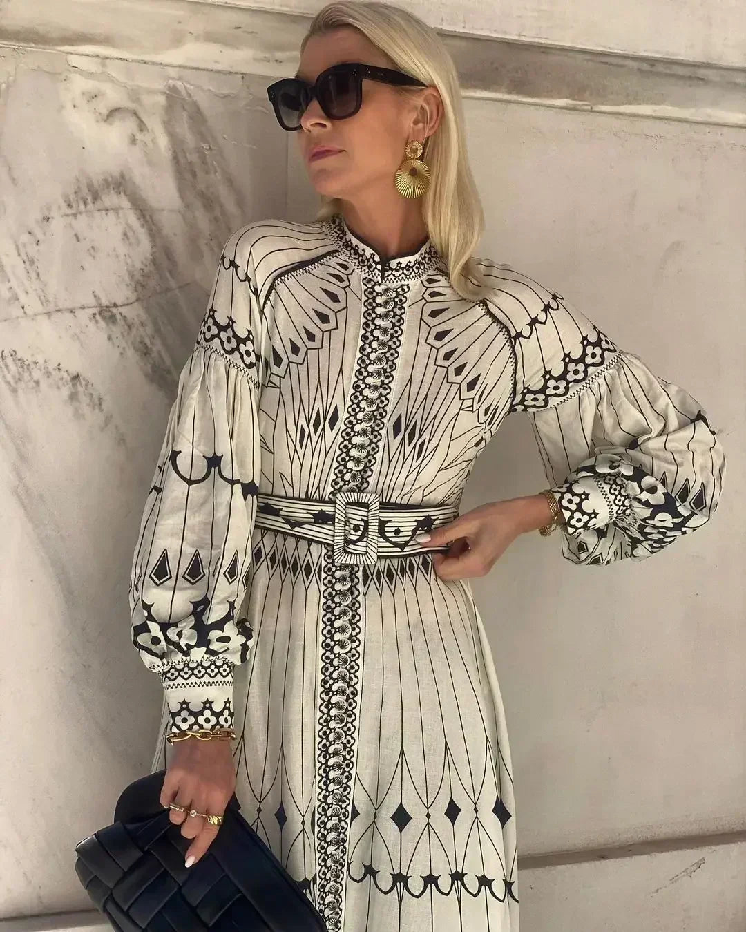 Eulalia - Abito Boho di Collo alto Retrò