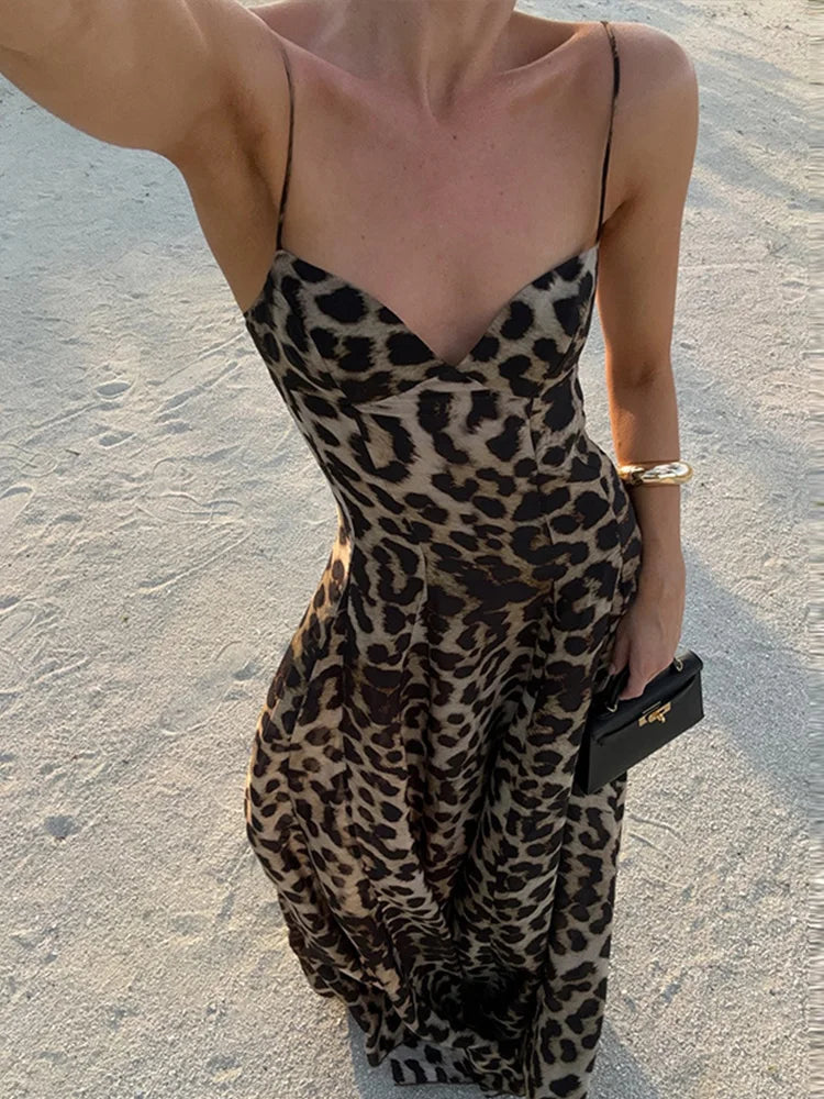 Antonella - Abito maxi di Leopardo