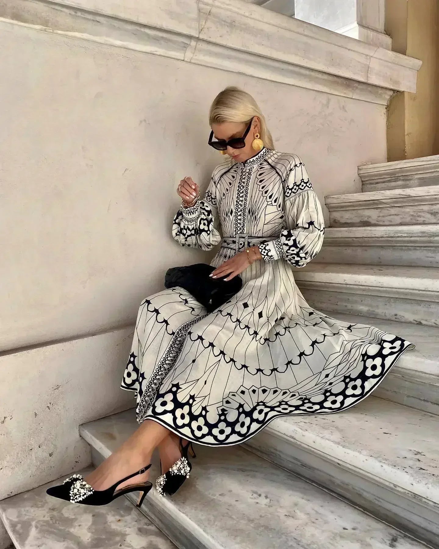Eulalia - Abito Boho di Collo alto Retrò