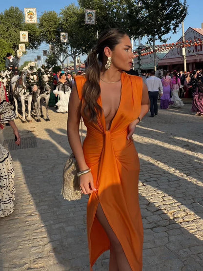 Abito Plissettato Elegante - Silhouette Raffinata donna