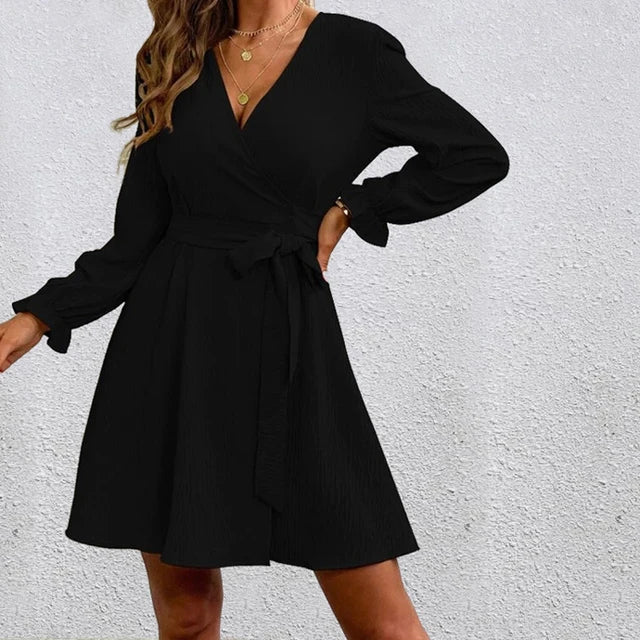 Semmy - Abito avvolgente elegante e senza tempo con scollo a V