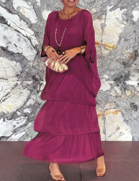 Caroline | Abito Maxi di Girocollo Morbido