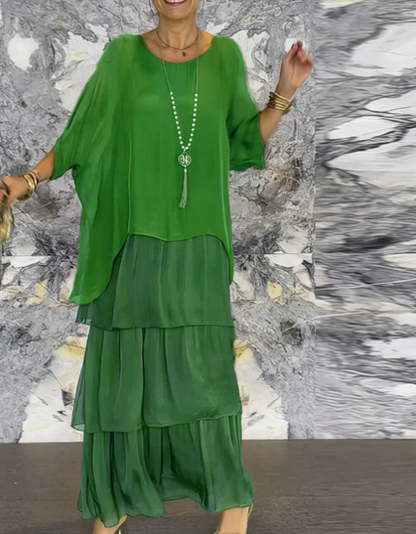 Caroline | Abito maxi Suelto con Collo rotondo