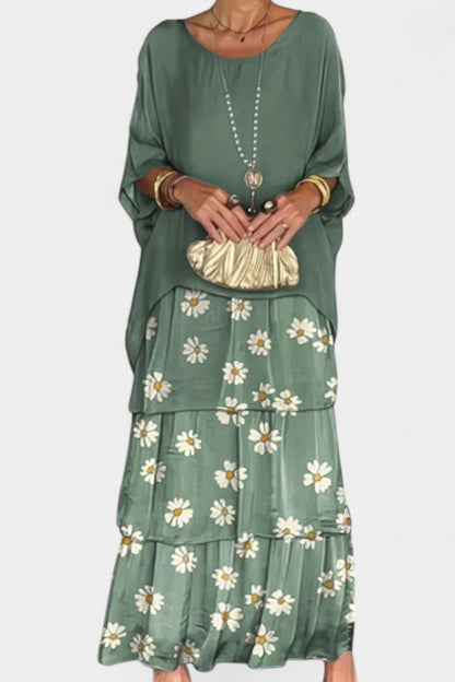 Caroline Abito maxi di Batwing con Stampa