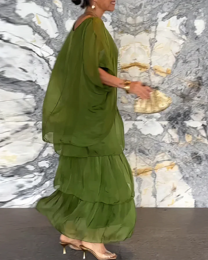 Caroline | Abito Maxi di Girocollo Morbido