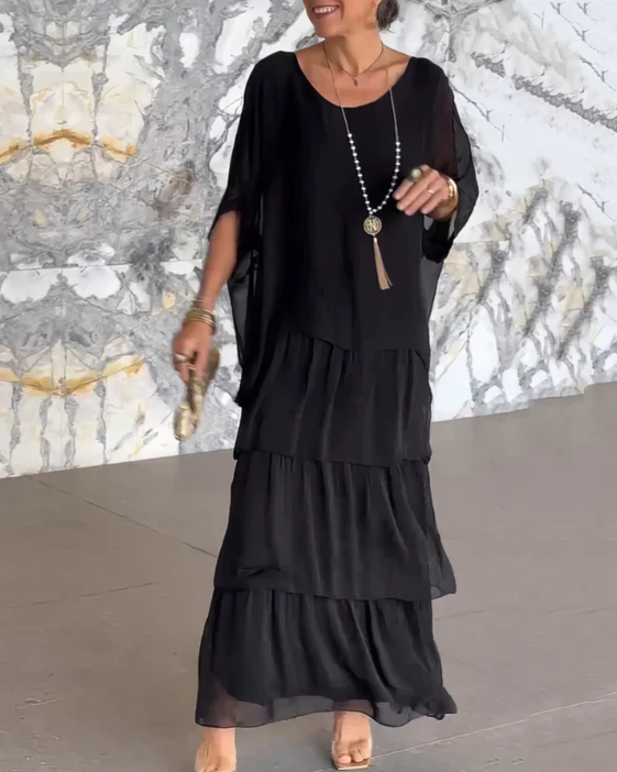 Caroline | Abito Maxi di Girocollo Morbido
