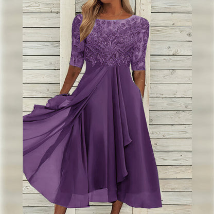 Scarlett™ - Abito Midi con Maniche di Pizzo