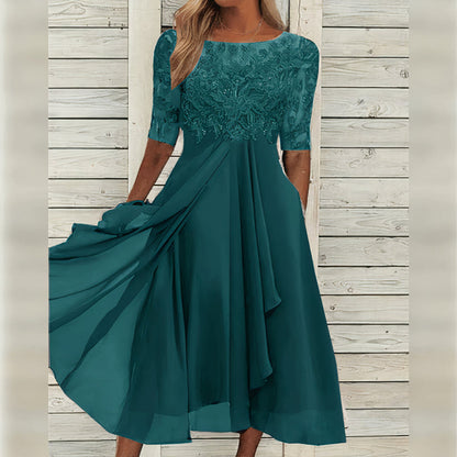 Taryn® | Abito Midi di Pizzo Elegante