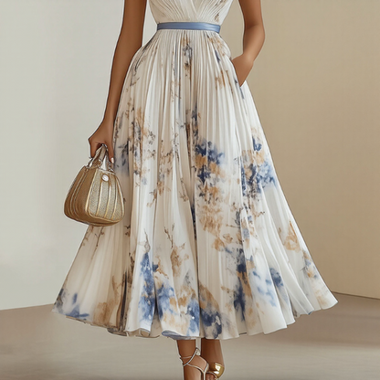 Abito Maxi Plissettato Elegante Roma