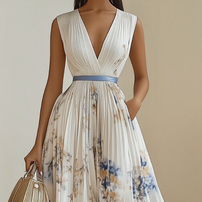 Abito Maxi Plissettato Elegante Roma