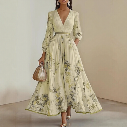 Abito Maxi Plissettato Elegante Roma