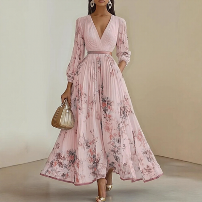 Abito Maxi Plissettato Elegante Roma