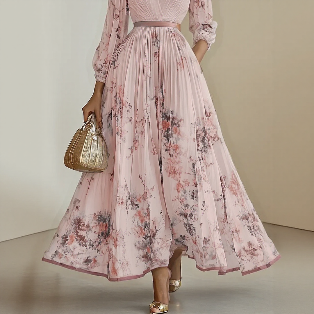 Abito Maxi Plissettato Elegante Roma