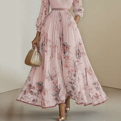 Abito Maxi Plissettato Elegante Roma