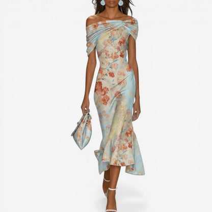 Abito midi Floreale Elegante - Silhouette a sirena