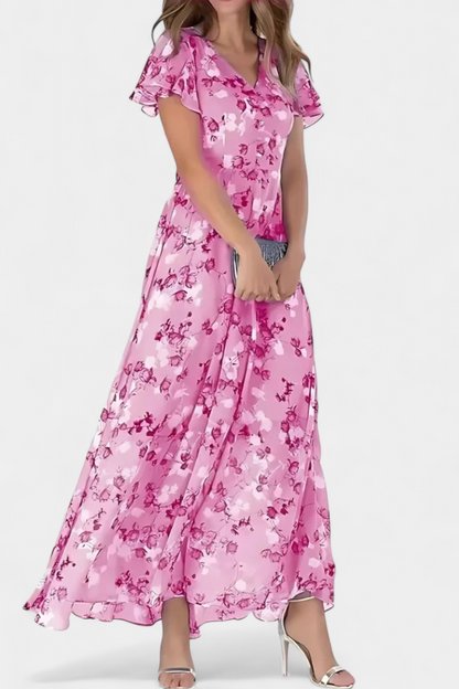 Amara Abito maxi Floreale con scollo a V