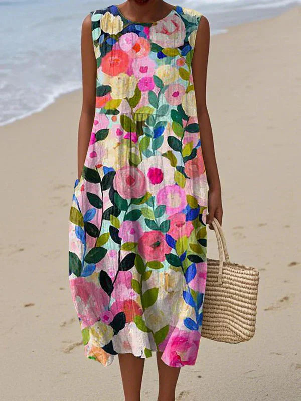 SAVANNAH – ABITO SENZA MANICHE DI PATCHWORK BOHO