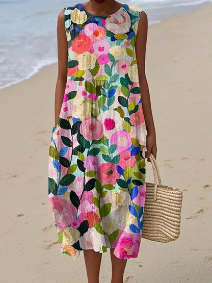 SAVANNAH – ABITO SENZA MANICHE DI PATCHWORK BOHO