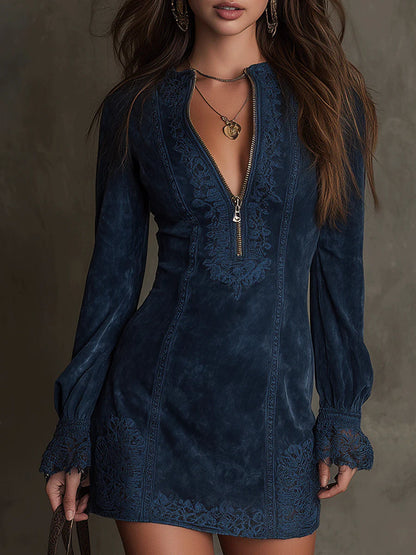 Azulena ❘ Abito mini vintage di ante con pizzo
