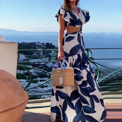 Maxi Mariposa di Estate: Abito di Moda per Donne con Scollo a V e Espalda Descubierta