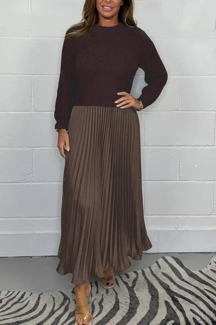 CAMILLA – ABITO MAXI CON MAGLIONE E GONNA PLISSETTATA