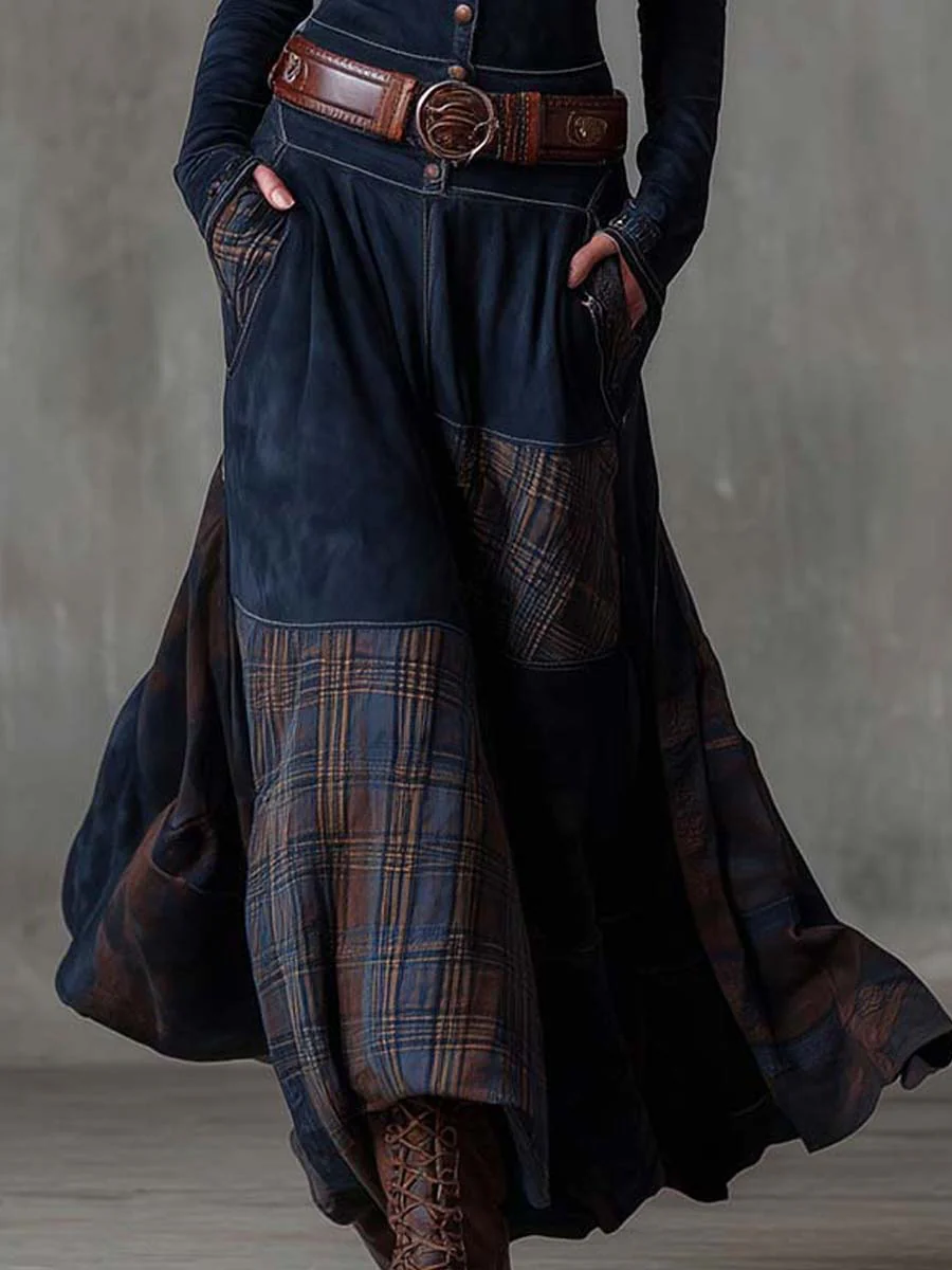 Azucena | Abito maxi in camoscio con cintura