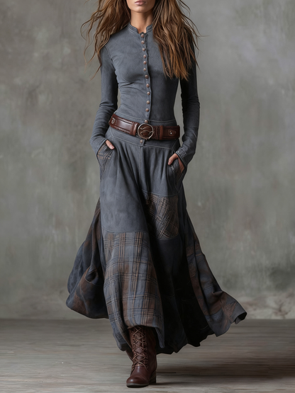 Zoraya | Abito lungo con Pannelli Artesanales