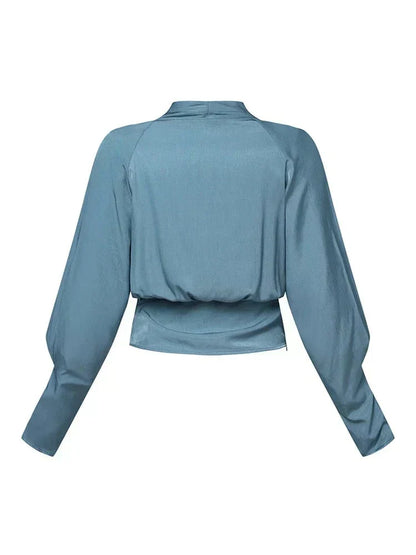 CASSANDRA – BLUSA ELEGANTE CON scollo a V DRAPPEGGIATO