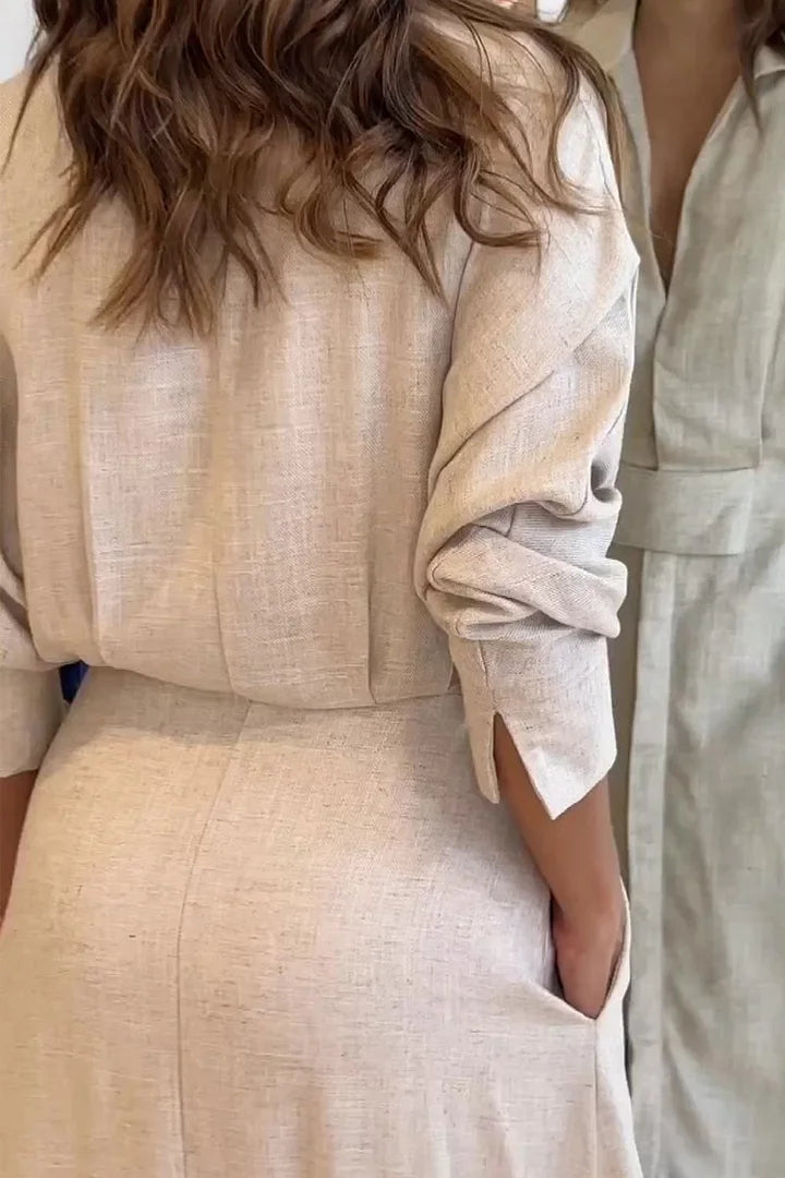 Eulalia | Abito maxi in cotone e lino