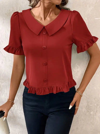 Foteini - Blusa elegante a maniche corte