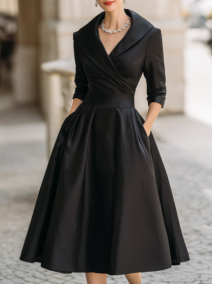 VERENA – ELEGANTE ABITO DI SWING VINTAGE NERO