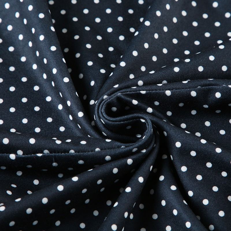 Mini Abito Senza maniche con Pois da donna con Vita Aderente