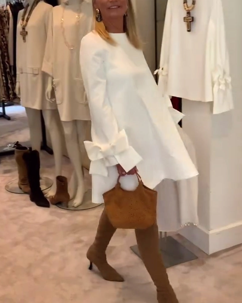 NIA – ABITO MINI CON MANICHE DI LAZO ELEGANTE