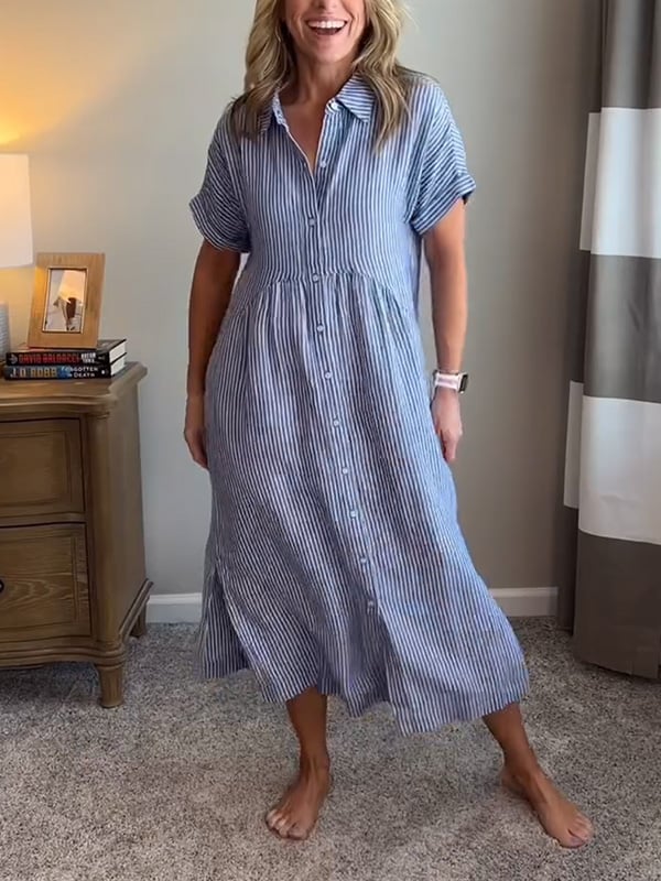 CLAIRE – ABITO CHEMISIER A RIGHE SENZA SFORZO