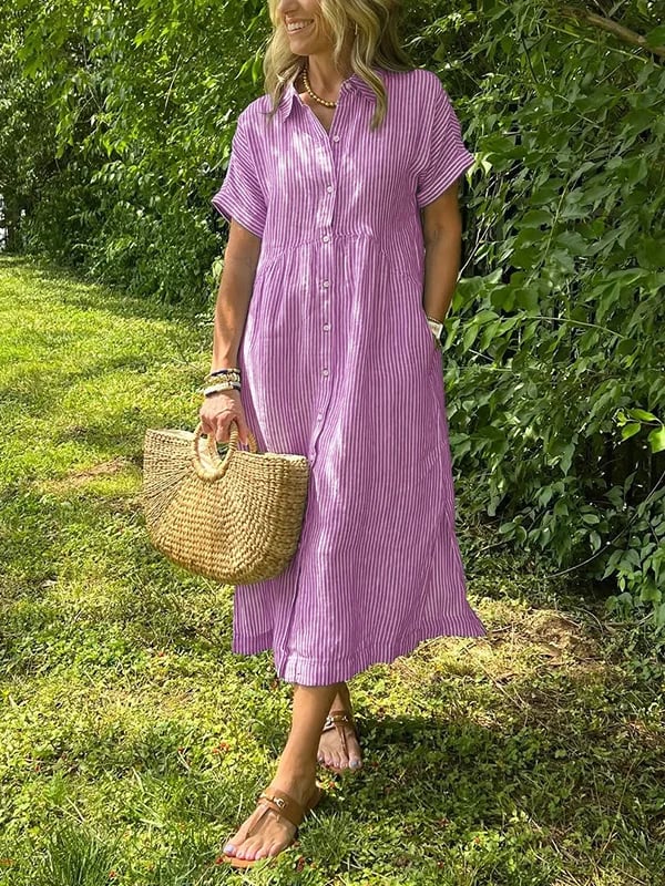 CLAIRE – ABITO CHEMISIER A RIGHE SENZA SFORZO