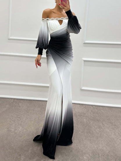 Delia | Abito da sera Gradiente Off-Shoulder
